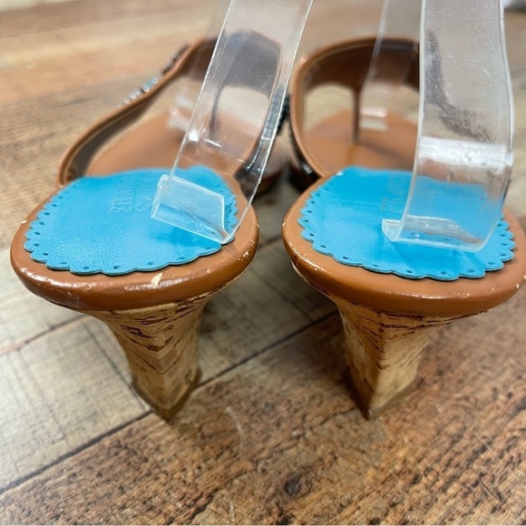 Franco Sarto Fatima 9.5 Wedge Sandal Heel Turquoise Vacation Island Summer - Picture 7 of 10